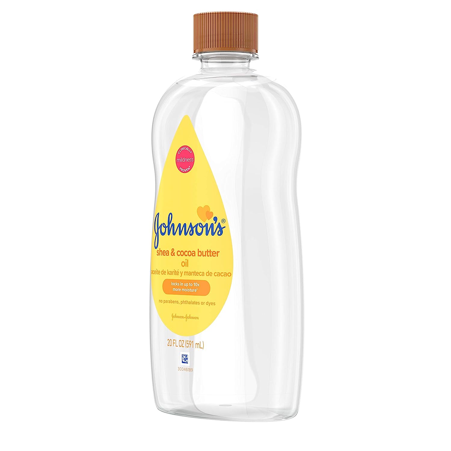 Johnson's Baby Oil, Mineral Oil Enriched with Shea & Cocoa Butter to Prevent Moisture Loss, Hypoallergenic, 20 fl. oz - Image 3